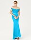 cheap Evening Dresses-Mermaid / Trumpet Off Shoulder Sweep / Brush Train Chiffon / Lace Open Back Cocktail Party / Formal Evening Dress with Sequin / Sash / Ribbon by TS Couture®