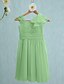 cheap Junior Bridesmaid Dresses-Sheath / Column Straps Knee Length Chiffon Junior Bridesmaid Dress with Ruffles / Side Draping