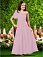 cheap Junior Bridesmaid Dresses-Princess / A-Line One Shoulder Floor Length Chiffon Junior Bridesmaid Dress with Bow(s) / Ruched / Beading / Spring / Summer / Fall / Apple / Hourglass