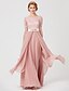 cheap Mother of the Bride Dresses-A-Line Mother of the Bride Dress Jewel Neck Ankle Length Chiffon Metallic Lace 3/4 Length Sleeve with Sash / Ribbon Beading 2021 / Illusion Sleeve
