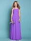 cheap Junior Bridesmaid Dresses-Sheath / Column Floor Length Halter Neck Chiffon Summer Junior Bridesmaid Dresses&amp;Gowns With Ruched Kids Wedding Guest Dress 4-16 Year