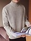 cheap Men&#039;s Sweaters &amp; Cardigans-Men&#039;s Casual / Daily Solid Colored Long Sleeve Regular Pullover, Turtleneck Fall Dark Gray / Beige / Light gray L / XL / XXL