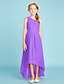 cheap Junior Bridesmaid Dresses-A-Line Asymmetrical One Shoulder Chiffon Junior Bridesmaid Dresses&amp;Gowns With Sash / Ribbon Kids Wedding Guest Dress 4-16 Year