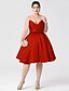 cheap Cocktail Dresses-Ball Gown Fit &amp; Flare Open Back Cute Holiday Homecoming Cocktail Party Dress V Neck Sleeveless Knee Length Satin with Sash / Ribbon Pleats Beading  / Prom