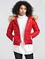 cheap Women&#039;s Puffer&amp;Parka-Women&#039;s Going out Active Print Solid Colored / Striped Down, Cotton / Acrylic / Others Long Sleeve Red / Pink / Fuchsia XL / XXL / XXXL
