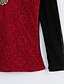 Χαμηλού Κόστους Γυναικείες Μπλούζες &amp; Πουκάμισα-Γυναικεία Μεγάλα Μεγέθη Μπλούζα Μονόχρωμο Όρθιος Γιακάς Δαντέλα / Άνοιξη / Φθινόπωρο / Χειμώνας