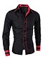 abordables Camisas de hombre-Hombre Camisa Un Color Manga Larga Tops Blanco Negro Rojo / Primavera / Otoño