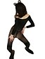 abordables Lingerie sexy-Femme Maille Érotique Costumes Vêtement de nuit Couleur Pleine Blanche / Noir Taille unique