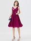 cheap Special Occasion Dresses-A-Line Cute Dress Cocktail Party Formal Evening Short / Mini Sleeveless V Neck Chiffon with Sequin Side Draping 2024