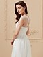 cheap Wedding Dresses-A-Line Wedding Dresses Jewel Neck Floor Length Chiffon Cap Sleeve Simple Casual Boho Sparkle &amp; Shine See-Through with Criss Cross Beading 2021