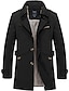 cheap Men&#039;s Trench Coat-Men&#039;s Winter Coat Overcoat Trench Coat Short Coat Trench Coat Overcoat Business Casual Winter Fall Polyester Windbreaker Outerwear Clothing Apparel Vintage Solid Colored Notch lapel collar