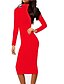 cheap Women&#039;s Dresses-Women&#039;s Party Work Skinny Bodycon Sheath Dress - Solid Colored High Waist Turtleneck Fall Cotton Black Red Royal Blue L XL XXL