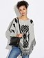 preiswerte Pullover &amp; Strickjacken-Damen Druck Pullover Baumwolle Langarm Standard Pullover Cardigans Rundhalsausschnitt Herbst Grau