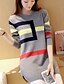 cheap Women&#039;s Sweaters-Women&#039;s Daily Print Color Block Long Sleeve Long Pullover Sweater Jumper, Round Neck Wine / Blushing Pink / Red S / M / L