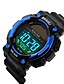 abordables Montres de Luxe Homme-SKMEI Homme Montre de Sport Numérique Cuir PU à Carreaux Noir 50 m Etanche Calendrier Chronomètre Digitale Numérique Luxe Simple Mode - Noir Rouge Bleu / Noctilumineux