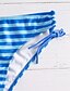 cheap One-piece swimsuits-Women&#039;s Plus Size Sports Multi-piece Swimsuit Cut Out Striped Strap Swimwear Bathing Suits Black Blue Dark Blue Gray / Sexy