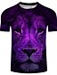 cheap Men&#039;s Casual T-shirts-Men&#039;s T shirt Tee Print Round Neck Purple Short Sleeve Daily Tops / Summer / Summer