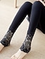 abordables Leggings-Mujer Con Forro Legging - Un Color, Encaje Negro Tamaño Único / Invierno