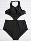 cheap One-piece swimsuits-Women&#039;s Swimwear One Piece Swimsuit Solid Colored Black Royal Blue Halter Neck Bathing Suits Solid