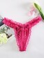 cheap Panties-Women&#039;s Lace G-strings &amp; Thongs Panties / Ultra Sexy Panties - Lace, Solid Colored Low Waist Fuchsia Red Pink One-Size