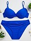cheap One-piece swimsuits-Women&#039;s Plus Size Strap Navy Blue Fuchsia Royal Blue Wrap Briefs Bikini Swimwear - Solid Colored Basic XL XXL XXXL Navy Blue / Sexy