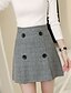 cheap Women&#039;s Skirts-Women&#039;s Daily A Line Skirts - Striped Gray Khaki