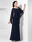 cheap Evening Dresses-Sheath / Column Elegant Dress Wedding Guest Floor Length Sleeveless Jewel Neck Chiffon with Crystals 2023
