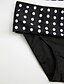 זול טנקיני-שחור XL XXL XXXL דפוס מנוקד, בגדי ים טנקיני תחתונים שחור אודם סגול כתפיה מידות גדולות בגדי ריקוד נשים