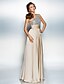cheap Special Occasion Dresses-A-Line Sparkle Dress Prom Floor Length Sleeveless One Shoulder Chiffon Over Satin with Sequin 2022