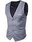 baratos Men&#039;s Vest-Men&#039;s Winter Coat Vest Waistcoat Wedding Business Casual Smart Casual Spring Classic Style Polyester Solid Colored V Neck Black Wine Red Navy Blue Vest