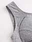 preiswerte BHs-Damen Sport BHs Fixierter Gurt Komplett bedeckend Einfarbig Pull-On-Verschluss Baumwolle Sexy 1 Stück Schwarz Grau / Nahtlos