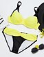 cheap Bikinis-Women&#039;s Solid Bikini Swimsuit Pure Color Solid Colored Bandeau Swimwear Bathing Suits Yellow Pink