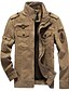 cheap Men’s Jackets &amp; Coats-Men&#039;s Jacket Winter Daily Weekend Regular Coat Stand Collar Regular Fit Military Jacket Long Sleeve Solid Colored Army Green Khaki Black / Cotton