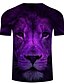 cheap Men&#039;s Casual T-shirts-Men&#039;s T shirt Tee Print Round Neck Purple Short Sleeve Daily Tops / Summer / Summer