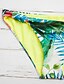abordables Bikinis-Mujer Bañadores Bikini Normal Traje de baño Estampado Árboles / Hojas Verde Cuello halter Trajes de baño Floral