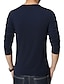 זול חולצות טריקו קז&#039;ואל לגברים-חולצה קצרה קולור בלוק צווארון עגול אודם כחול נייבי שרוול ארוך יומי טלאים צמרות כותנה