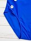 billige Onepiece badedrakter-Dame Vintage Grime Marineblå Mørkeblå forms Underbukser En del Badetøy Badedrakt - Fargeblokk Grunnleggende S M L Marineblå