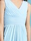 cheap Junior Bridesmaid Dresses-Princess Floor Length V Neck Chiffon Junior Bridesmaid Dresses&amp;Gowns With Sash / Ribbon Kids Wedding Guest Dress 4-16 Year