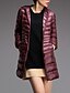 preiswerte Daunenjacken &amp; Parkas für Damen-Damen Alltag Solide Lang Daunenjacke, Baumwolle / Polyester Langarm Fuchsia / Wein / Khaki 4XL / XXXXXL / XXXXXXL