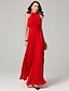 Χαμηλού Κόστους Βραδινά Φορέματα-Ολόσωμη φόρμα καυτό Φόρεμα Ημέρα του Αγίου Βαλεντίνου Επισκέπτης γάμου Μακρύ Αμάνικο Ζιβάγκο Σιφόν Εξώπλατο με Πλισέ 2024