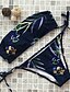 billige Bikinier-Dame Bohem Bikini Badedrakt Blomstret Bandeau Badetøy Badedrakter Navyblå