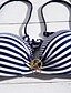 voordelige Bikinisets-Dames Zwemkleding Bikini Zwempak Gestreept Klaver Rood Marineblauw Halternek Badpakken Meetkundig / Sexy