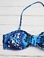 cheap Bikinis-Women&#039;s Swimwear Bikini Swimsuit Print Geometric Blue Bandeau Halter Neck Bathing Suits Boho