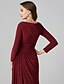 cheap Special Occasion Dresses-A-Line Boat Neck / Bateau Neck Floor Length Linen Formal Evening Dress with Side Draping / Split Front 2020
