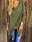 cheap Women&#039;s Blouses &amp; Shirts-Women&#039;s Blouse T shirt Tee Shirt Green Wine Red Plain Solid Colored Tassel Fringe Long Sleeve Going out Streetwear Tassel Round Neck Plus Size S