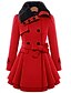 preiswerte Damenmäntel und Trenchcoats-Damen Mantel Freizeitskleidung Winter Herbst Lang Mantel Regular Fit Klassisch &amp; Zeitlos Jacken Langarm Kamel Schwarz Dunkelblau