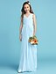 cheap Junior Bridesmaid Dresses-Princess Floor Length V Neck Chiffon Junior Bridesmaid Dresses&amp;Gowns With Sash / Ribbon Kids Wedding Guest Dress 4-16 Year