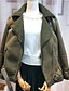 cheap Women&#039;s Coats &amp; Trench Coats-Women&#039;s Daily Winter Long Coat, Solid Colored V Neck Long Sleeve Cotton / Acrylic Oversized Army Green / White