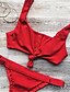 billige Badetøj til kvinder-Dame Badetøj Bikini badedragt Hvid Sort Rød Gul Med stropper Badedragter