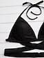 halpa Bikinit-Naisten Uima-asut Bikinit Normaali Uimapuku Ristiin rastiin Yhtenäinen Musta Bandeau Uimapuvut Yksivärinen